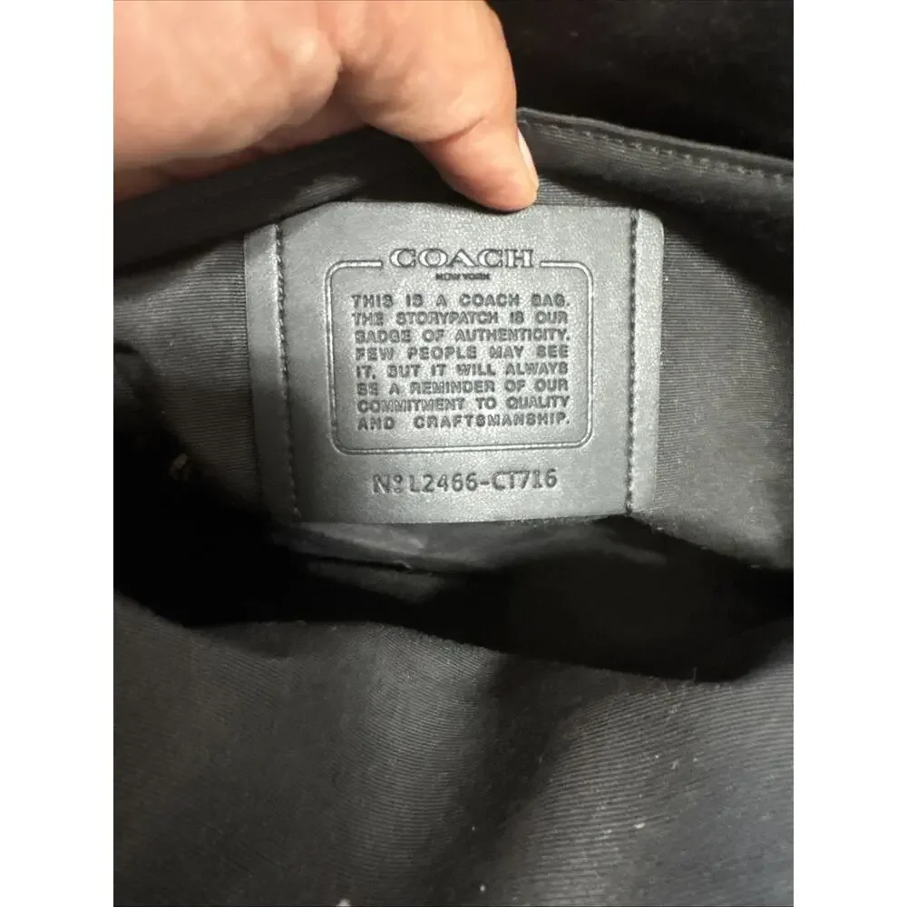 COACH Racer Messenger Bag In Signature Canvas & Leather CT716 Charcoal/Black